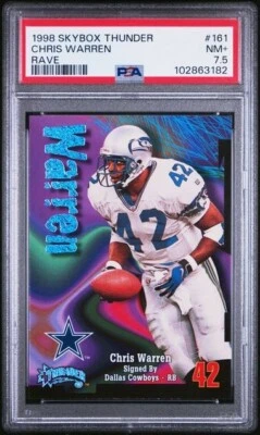 1998 Skybox Thunder CHRIS WARREN Seahawks RAVE Rare 113/150 PSA 7.5 Total Pop 1 - Image 1 of 2