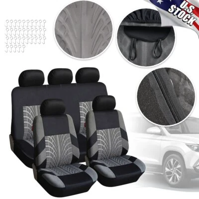 Black Cloth 5-Seat Car Seat Cover Pad Cushion Set For Ford Escape 2007-2023 US - Image 1 of 4