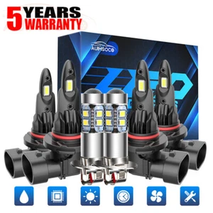 For Chevy C3500 1990-1997 1998 6000K LED Headlight High/Low + Fog Light Bulbs - Picture 1 of 16