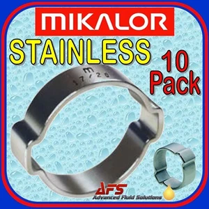 10 x 22 mm - 25 mm Edelstahl DOPPEL 2 OHR O Clips Benzinschelle Silikonschlauch - Bild 1 von 1