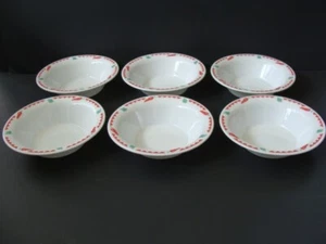 Corelle FIESTA Red Green Pepper Flat Rim Bowls 6 Soup Fruit Corning Dishes EUC - Picture 1 of 4