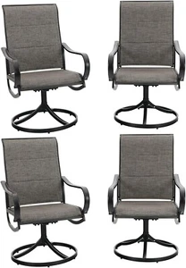 4 Piece Patio Chairs Swivel Outdoor Dining Chairs Garden Furniture Heavy Duty - Picture 1 of 9