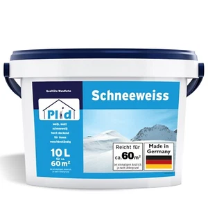Schneeweiß Wandfarbe 10L weiß - für ca. 60 m² / Deckenfarbe Innenfarbe Polarweiß - Bild 1 von 7