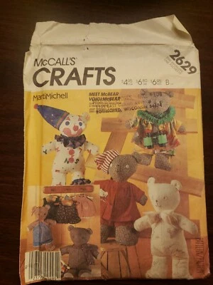 McCall's Crafts Sewing Pattern #2629 McBear Package & Clothes. -UNCUT- - Image 1 of 4
