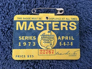 1973 MASTERS BADGE TICKET AUGUSTA NATIONAL GOLF PGA TOMMY AARON WINS RARE WOW - Picture 1 of 3