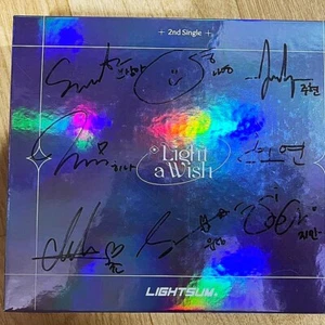 LIGHTSUM 2nd Single Album [Light a Wish] All Member Signed Album Promo KPOP - Picture 1 of 3
