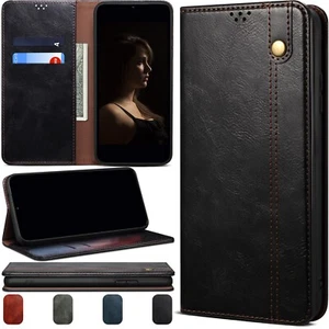 Retro Leather For Samsung Galaxy A25 A24 A23 A22 Flip Card Magnetic Case Cover - Picture 1 of 28