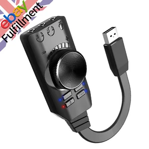 USB Sound Card 7.1 Channel Mic Speaker Headset Audio Jack 3.5mm Cable Adapter - Picture 1 of 11