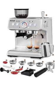  Espresso Coffee Machine  With Grinder Brewer Frother All in One Sallow Grey
