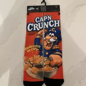 Odd Sox Captain Cap’n Crunch Cereal Crew Socks Mens Womens Novelty Gift - Picture 1 of 7