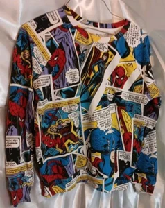 Marvel Youth Sweatshirt Size M Comic Book Captain America Spider Man Ghost Rider - Picture 1 of 2