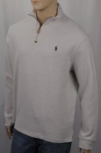 Polo Ralph Lauren cremefarbener 1/2-Pullover mit halbem Reißverschluss braun Pony neu mit Etikett - Bild 1 von 1