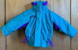 Vintage 1990s Columbia Bugaboo Jacket Youth XXS 3 In 1 Fleece Coat Teal Retro - Picture 1 of 20