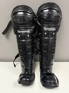 Richardson Black Catchers Shin Guards LG20 Baseball/Softball - Picture 1 of 2