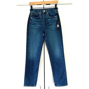 Veronica Beard Ryleigh schmale gerade Jeans Hochhaus hellblau dunkel waschen 24/00 - Bild 1 von 8
