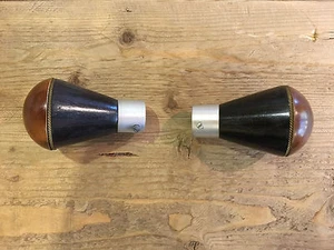 2 wood and  metal curtain rod finials for 3/4" pole FREE SHIPPING - Picture 1 of 2