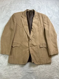 Circle S Jacket Men’s 42R Blazer Sport Coat Suede Western Tan - Picture 1 of 13