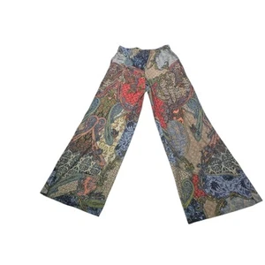 Chicos Wide Leg Paisley Palazzo Pants Stretch Colorful Abstract Boho Hippie S - Picture 1 of 13