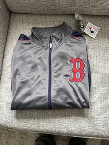 Boston Red Sox MLB Majestic strukturierte Herrenjacke mit durchgehendem Reißverschluss XLT - Bild 1 von 8
