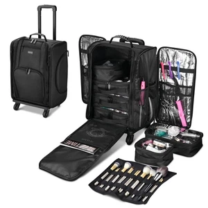 Byootique Soft Sided Rolling Makeup Train Case Cosmetic Organizer Travel Artists - Picture 1 of 12