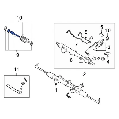 For Infiniti G37 2010-2013 Infiniti D8E21EG000 Inner Steering Tie Rod End Foto 1 de 4