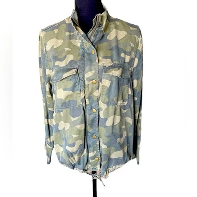 C&C California Camouflage Zip And Snap Front Lightweight Lyocell Jacket, Medium - Image 1 of 4