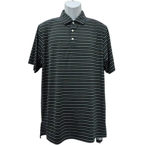 B Draddy Sport Polo Black Baby Blue Striped Men’s Size Large - Picture 1 of 8