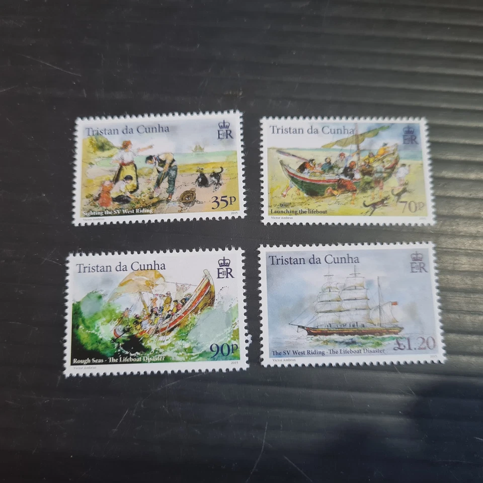 TRISTAN DA CUNHA 2015 SG 1140-1143 BOTE SALVAVIDAS DESASTRE MNH Foto 1 de 1