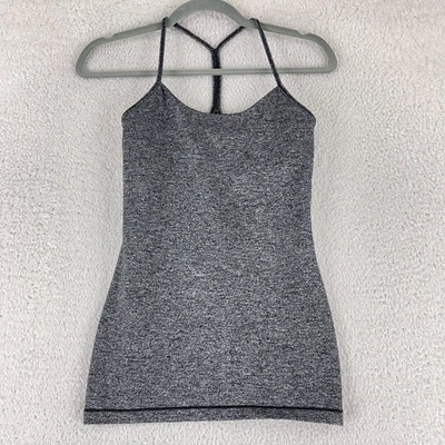 Camiseta sin mangas Lululemon para mujer talla 4 gris Power Y atlética yoga elástico gimnasio pulóver Foto 1 de 4