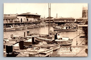 Vintage San Francisco Fisherman's Wharf Fischerboote Postkarte RPPC - Bild 1 von 2