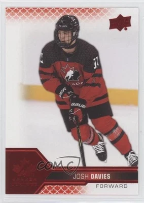 2022 Upper Deck Team Canada Juniors Men's U-18 Red Foil Josh Davies #44 - Image 1 of 2