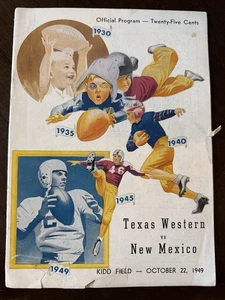Programa de fútbol americano NCAA 1949 Texas Western v Nuevo México - Imagen 1 de 10