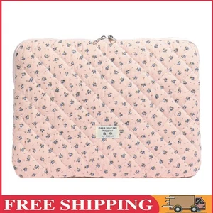 Gesteppte Laptophülle mit Blumenmuster für 15-Zoll-Laptop-Tablets (Rosa) - Bild 1 von 12