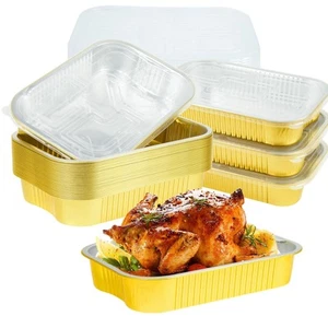 15 Pack 9x13 Aluminum Foil Pans with Lids Half Size Extra Heavy Duty, Gold Al... - Picture 1 of 7