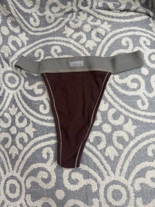 Skims Größe Medium schokoladenfarben Baumwolle gerippt Tanga neu mit Etikett braun Höschen PN-STT-0040 - Bild 1 von 5