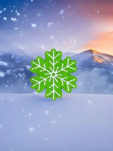 Green Snowflake Embroidered Iron On Patch 1.65" x 1.65" FREE SHIPPING - Picture 1 of 2