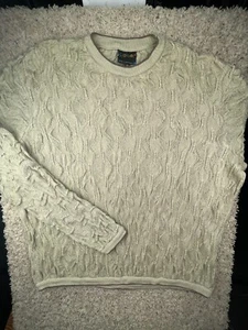 Coogi Australia 3D Knit Casual Beige Sweater Tan Size Large 2X Crew Neck Adult - Picture 1 of 23