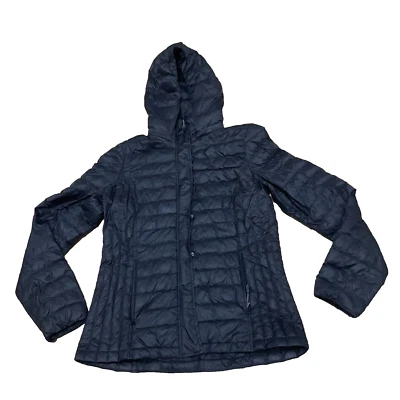 32 Degrees Heat Puffer Down UL Jacket Adult S Zip Removable Hood Quilted Black S - Image 1 of 4