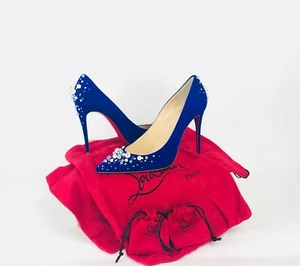 $1195 Christian Louboutin Candidate Pearly Version Purple Pop 100 Heels 38.5 - Picture 1 of 11
