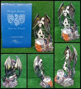 Les Alpes 085 86161 "Fata Dragon Fairies In Piedi Alla Sfera di Fuoco" ORIGINALE - Picture 1 of 6