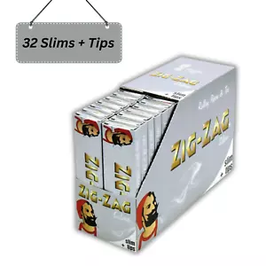 Zig-Zag Silver King Size Connoisseur – 32 Slim Rolling Papers + 32 Tips - Picture 1 of 1