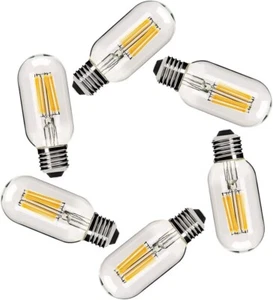 6 PACK Dimmable Vintage Edison Tubular Bulb T45/T14, 6 Watt LED Light Bulb E26 - Picture 1 of 9