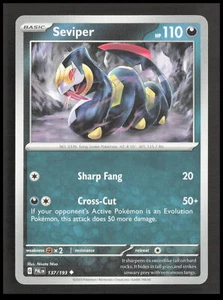 Seviper 137/193 Uncommon SV02: Paldea Evolved Pokemon tcg Card CB-1-3-C-44 - Picture 1 of 2