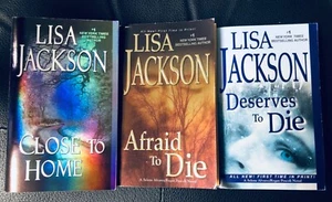 3 Lisa Jackson Books:  Close to Home, Afraid to Die, Deserves to Die - Imagen 1 de 1