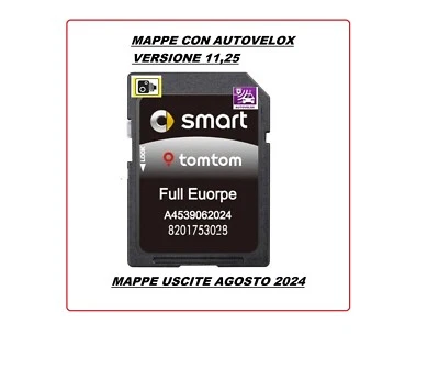 SD MAPPE SMART 453 P23 EUROPA 2024 -25 (by TomTom) VERSIONE 11.25 AGOSTO 2024