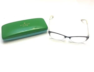 Kate Spade NY Black Metal Cat Eye Glasses W White Temples Chloris 52 17 135 0006 - Picture 1 of 10