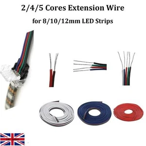 Extension Wire Cable Cord for 2/4/5 Pin LED Strip Light 3528 5050 5630 RGB/W - Picture 1 of 6