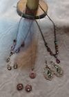 Fashion Jewelry Lot 3 Necklace & Earring Sets. Crystal, Glass, Multi Tones