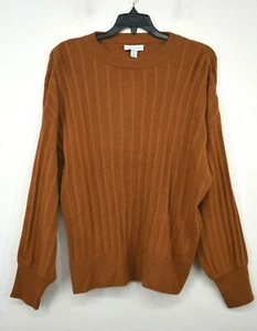 Topshop Womens Brown Crew Neck Knitted Cashmere Blend Long Sleeves Sweater 14 - Picture 1 of 4