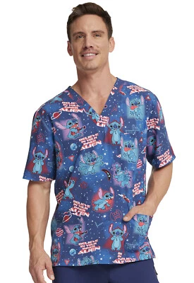 Lilo & Stitch Cherokee Scrubs Tooniforms Unisex V Neck Top TF701 LHLN - Image 1 of 4